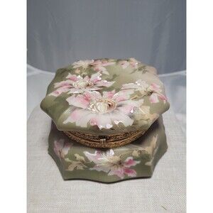 Rare Floral ANTIQUE C. F. MONROE "NAKARA" WAVE CREST DRESSER BOX  Hinged